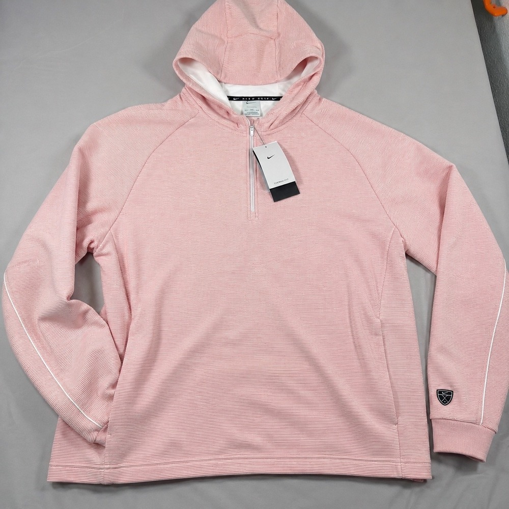 Nike Golf Therma-FIT 1/4 Zip Hoodie Mens XXL Pink Heathered IB0294-664 NWT